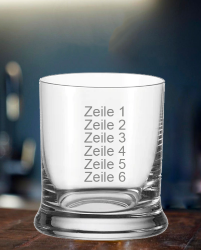 Whiskyglas K18 Text gerade