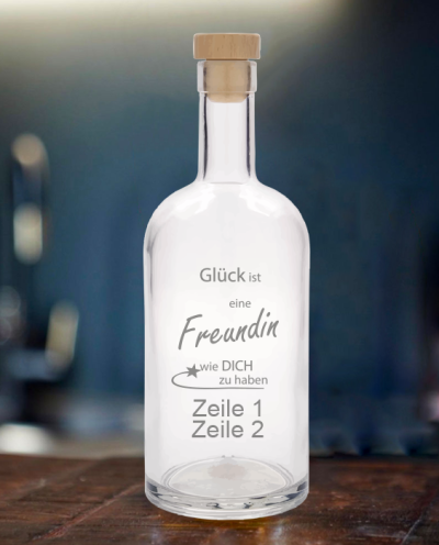 Dekoflasche 700ml glück ist Freundin